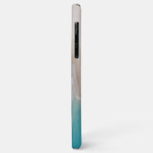 Coques Case-Mate iPhone Blue Beach & Gold Metal Typographie Monogramme Nom (Dos/Gauche)
