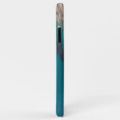 Coques Case-Mate iPhone Blue Beach & Gold Metal Typographie Monogramme Nom (Dos/Droite)