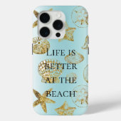 Coques Case-Mate iPhone Blue Beach Gold Sea Shells (Verso)