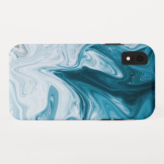 Coques Case-Mate iPhone Blue Beach Waves Abstract (Dos (Horizontal))
