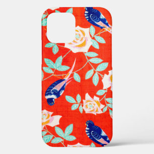 Case-Mate iPhone Case Blue Bird et Rose, design Vintage japonais