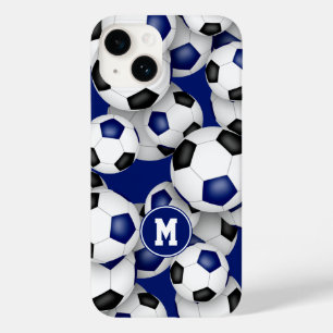 Coque Pour iPhone 14 Blue black équipe couleurs filles bals de football