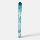 Coques Case-Mate iPhone Blue Black Ocean Waves Hawaii Monogramme (Verso / Droite)