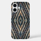 Coques Case-Mate iPhone Blue & Brown Wood Beams Photo Perspective Pattern (Verso)