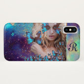 COQUES Case-Mate iPhone BLUE BUTTERFLY WITH GREEN GOLD SPARKLES (Dos (Horizontal))