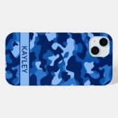 Coques Case-Mate iPhone Blue Camouflage Personalized (Verso (horizontal))
