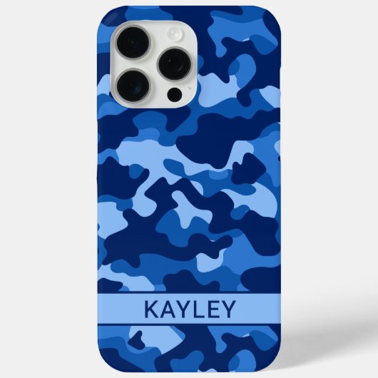 Coques Case-Mate iPhone Blue Camouflage Personalized Case-Mate iPhone Case (Verso)