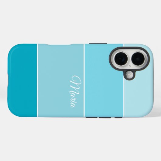 Coques Case-Mate iPhone Blue Colorblock Personalized  (Verso (horizontal))