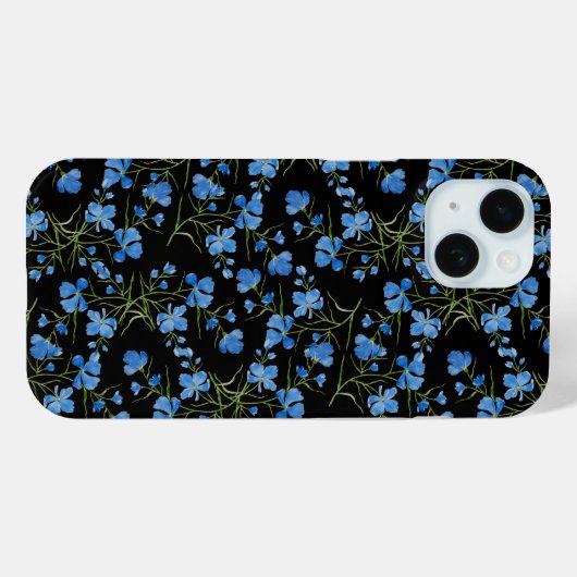 Coques Case-Mate iPhone Blue Cosmos Flowers (Verso (horizontal))