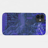 Coques Case-Mate iPhone Blue Cyber Circuit Board Tech Art Electronique (Dos (Horizontal))