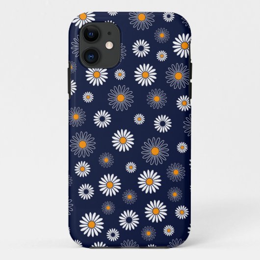 Coques Case-Mate iPhone Blue Daisies Floral Arrière - plan (Dos)