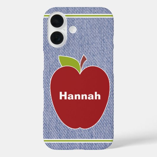 Coques Case-Mate iPhone Blue Denim Look enseignant (Verso)