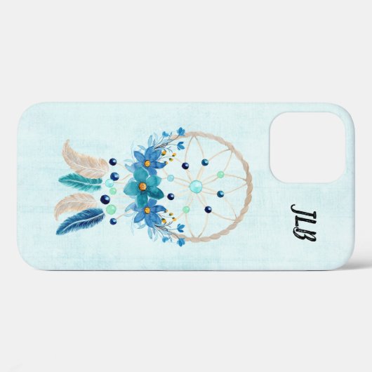 Coques Case-Mate iPhone Blue Dreamcatcher Design Boho élégant (Verso (horizontal))