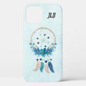 Coques Case-Mate iPhone Blue Dreamcatcher Design Boho élégant (Verso)