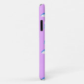 Coques Case-Mate iPhone Blue fish on lilac (Dos/Droite)