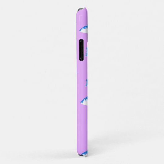 Coques Case-Mate iPhone Blue fish on lilac (Dos/Droite)