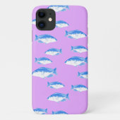 Coques Case-Mate iPhone Blue fish on lilac (Dos)