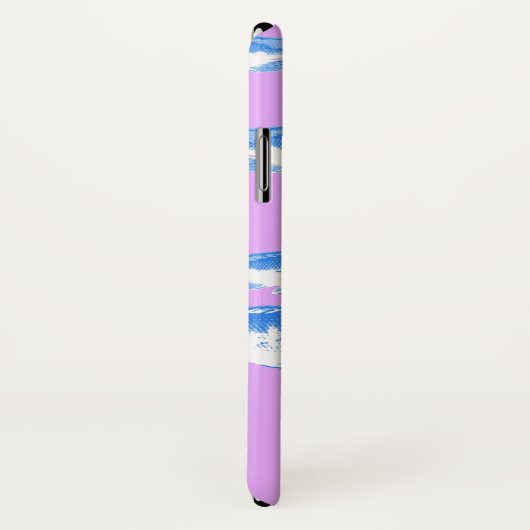 Coques Case-Mate iPhone Blue fish on lilac (Dos/Droite)