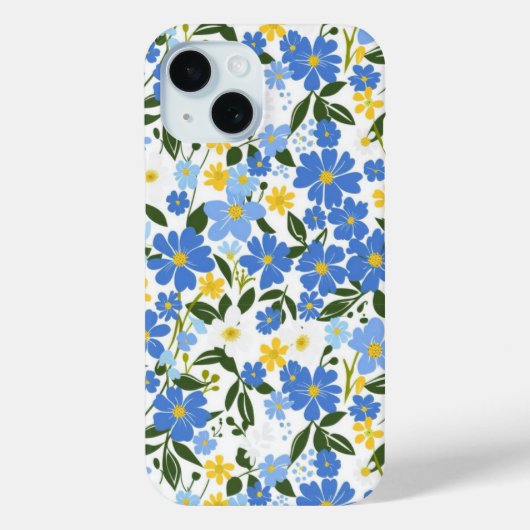 Coques Case-Mate iPhone Blue Floral iPhone Case (Verso)