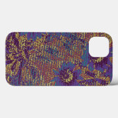 Coques Case-Mate iPhone Blue flowers against leaf camouflage (Verso (horizontal))