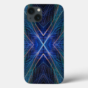 Case-Mate iPhone Case Blue Fractal Feather Design