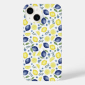 Coques Case-Mate iPhone Blue French Country Lemon Pattern (Verso)