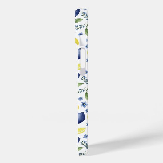 Coques Case-Mate iPhone Blue French Country Lemon Pattern (Verso / Gauche)