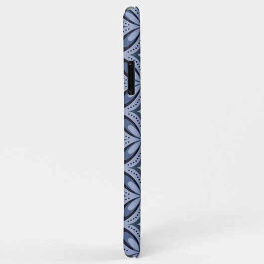 Coques Case-Mate iPhone Blue Geometric Pattern Retro Style (Dos/Droite)