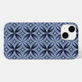 Coques Case-Mate iPhone Blue Geometric Pattern Retro Style (Verso (horizontal))
