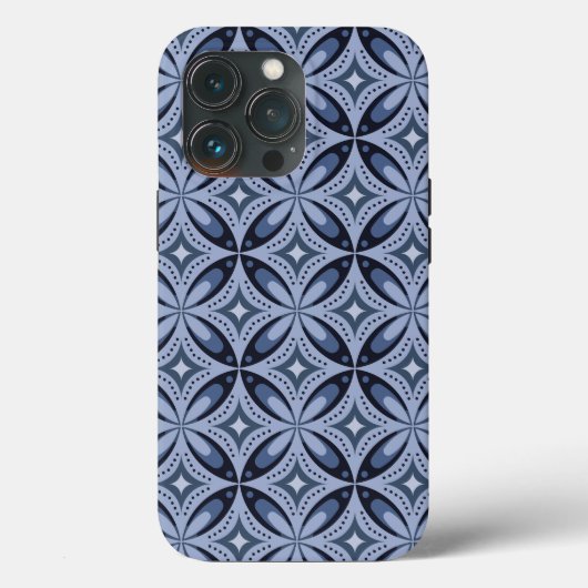 Coques Case-Mate iPhone Blue Geometric Pattern Retro Style (Verso)