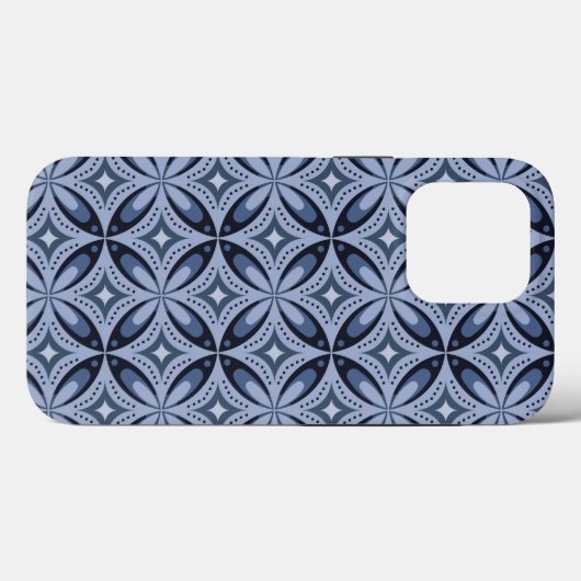 Coques Case-Mate iPhone Blue Geometric Pattern Retro Style (Verso (horizontal))
