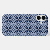 Coques Case-Mate iPhone Blue Geometric Pattern Retro Style (Verso (horizontal))