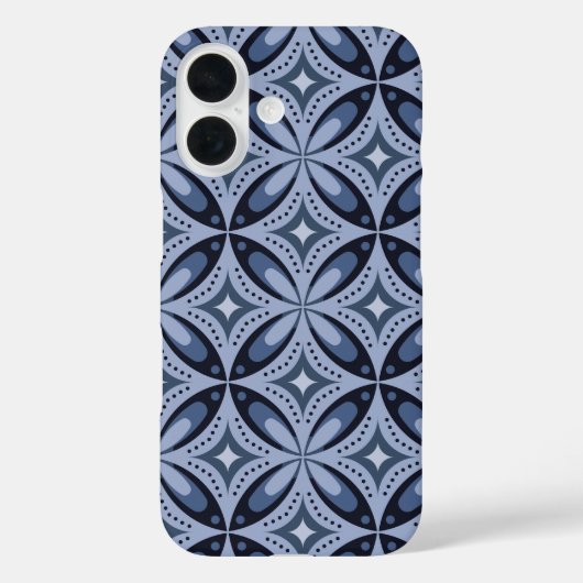Coques Case-Mate iPhone Blue Geometric Pattern Retro Style (Verso)