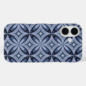 Coques Case-Mate iPhone Blue Geometric Pattern Retro Style (Verso (horizontal))