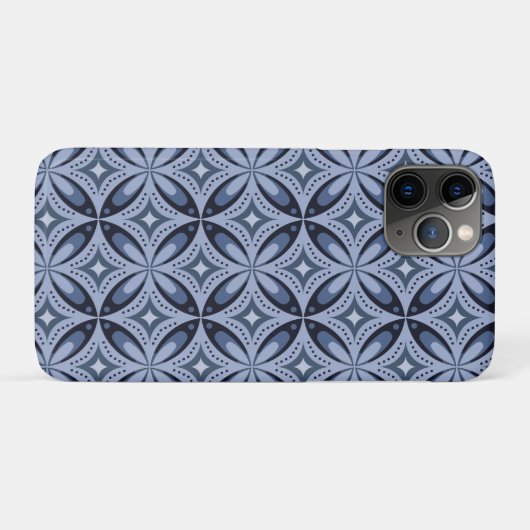 Coques Case-Mate iPhone Blue Geometric Pattern Retro Style (Dos (Horizontal))