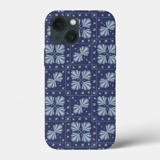 Coques Case-Mate iPhone Blue Geometric shapes Pattern  (Verso)