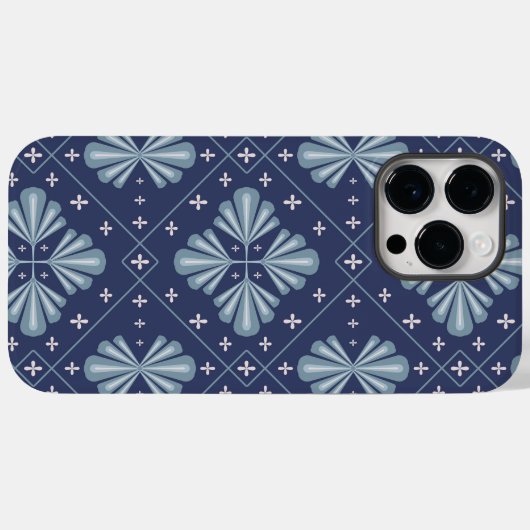 Coques Case-Mate iPhone Blue Geometric shapes Pattern  (Verso (horizontal))
