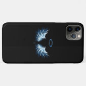 Coques Case-Mate iPhone Blue Glowing Angel Wings on black background (Dos (Horizontal))