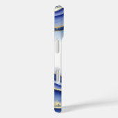 Coques Case-Mate iPhone Blue Gold Ink Monogramme Nom initial (Verso / Droite)