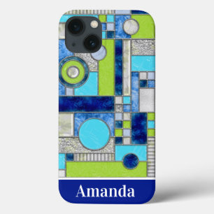 Case-Mate iPhone Case Blue Green Art Deco