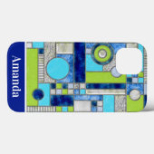 Coques Case-Mate iPhone Blue Green Art Deco (Verso (horizontal))