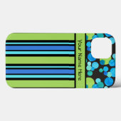 Coques Case-Mate iPhone Blue Green Black Quirky Motif et raypes (Verso (horizontal))