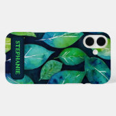 Coques Case-Mate iPhone Blue Green Leaf Nature Botanique Zen Art Cadeau (Verso (horizontal))