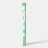 Coques Case-Mate iPhone Blue Green Lime Pastel En vichy Motif Monogramme (Verso / Gauche)