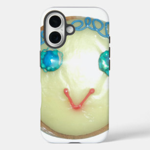 Coques iPhone 16 Blue Hair Emoji Art Imprimer/Graphique