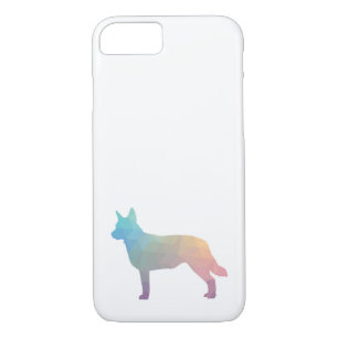 Case-Mate iPhone Case Blue Heeler Chien race Silhouette Geo Pastel