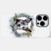 Coques Case-Mate iPhone Blue Heeler Christmas Wreath Festive Pup (Verso (horizontal))