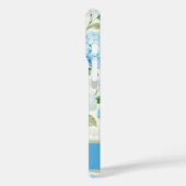 Coques Case-Mate iPhone Blue Hydrangea Watercolor Name (Verso / Gauche)