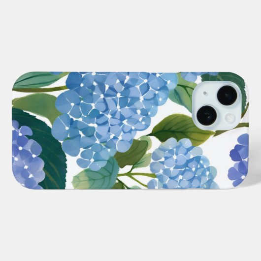 Coques Case-Mate iPhone Blue Hydrangeas | Beau Floral Bush (Verso (horizontal))
