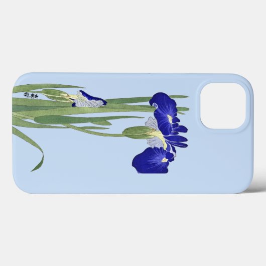Coques Case-Mate iPhone Blue Irises par Ohara Koson (Verso (horizontal))